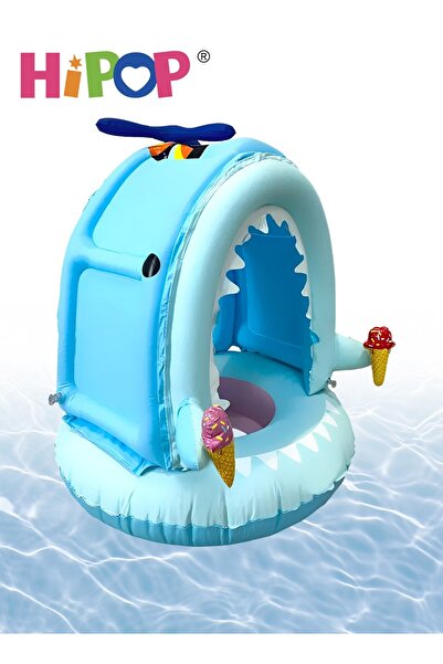 HIPOP Children's Inflatable Swimming Ring,Portable Floating Seat,Children Floating Toys with Awning