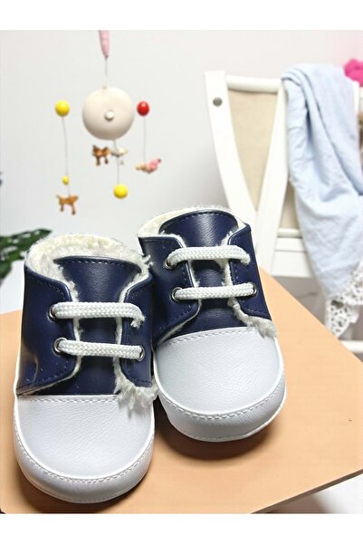 LOVE MAXX Plush Inside Baby Booties Navy Blue