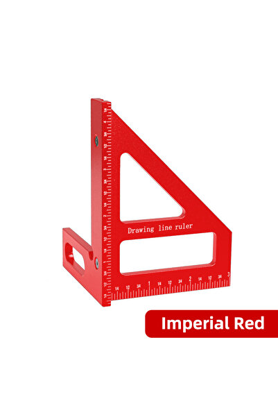 Choice63 مسطرة خشبية من سبائك الألومنيوم الأحمر الإمبراطوري، مثلثة ومربعة، مت...