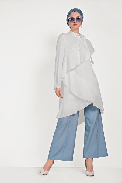 Alvina Neck Tie Asymetric Tunic 40447