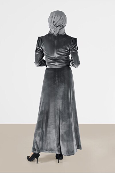 Alvina BELT DETAIL VELVET DRESS 42452