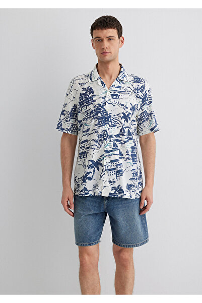 Mavi Cămașă albastră imprimată Regular Fit / Regular Cut 0211491-89887