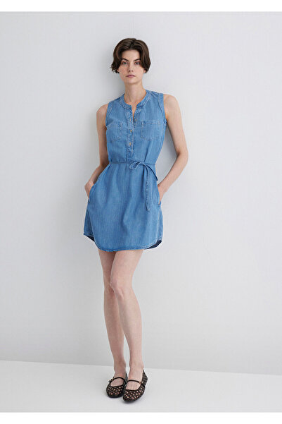 Mavi Suzy Gold Klasik Açık Jean Elbise 130317-89756