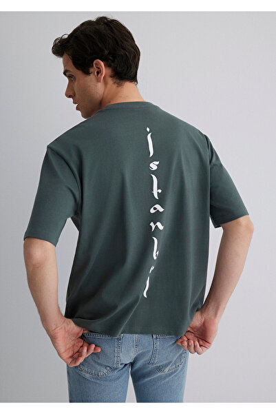 Mavi Ιστορία της Κωνσταντινούπολης Πράσινο μπλουζάκι με στάμπα Relaxed Fit / Άνετη εφαρμογή 0612999-71598