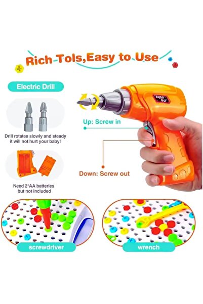 TEGRILO 237-Piece Drill Toy Set for Kids - STEM Educational Drill & Screwdriver Kit