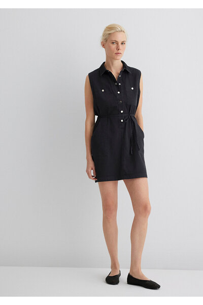 Mavi Simla Gold Klasik Puslu Siyah Jean Elbise 1310659-89758