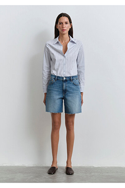 Mavi Lidia Real Blue Puslu Koyu Mavi Jean Şort 1410145-89744