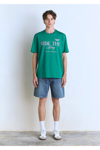 Mavi Ride the Way εμπριμέ πράσινο μπλουζάκι Loose Fit / Loose Relaxed Fit 0612781-71877