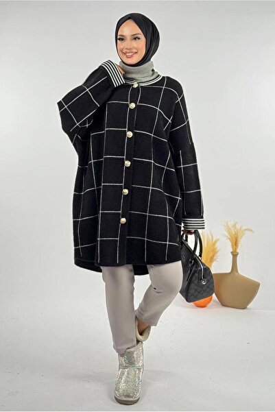 TRENDTESETTÜR ΓΥΝΑΙΚΕΙΑ ΜΑΥΡΗ (ΜΑΥΡΟ-ΕΚΡΟΥ) ΖΑΚΕΤΑ ΜΕ ΤΕΤΡΑΓΩΝΟ ΣΧΕΔΙΟ T 92381