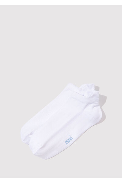 Mavi Weiße Booties-Socken mit Bandstickerei 1913164-620