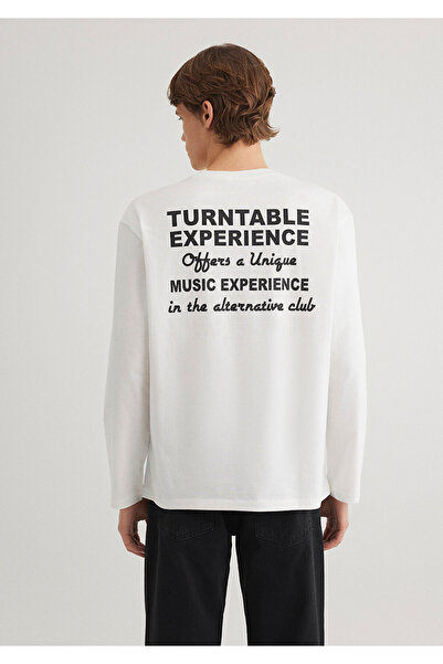 Mavi Weißes T-Shirt mit Rückendruck, lockere Passform / lockere, entspannte Passform 0612410 -70057