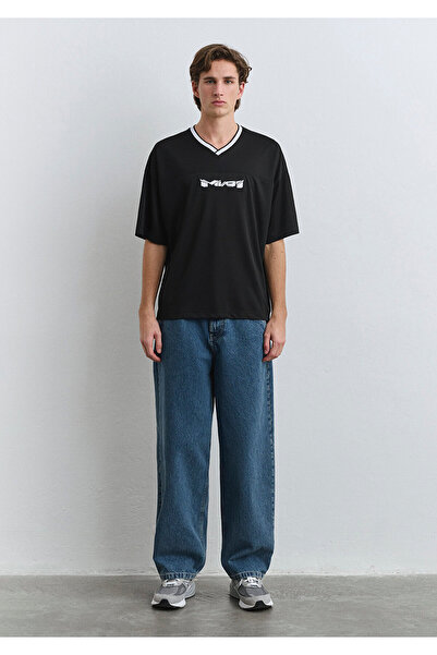 Mavi Mv91 Embroidery Black Jersey T-Shirt Boxy Fit 0612577 -900
