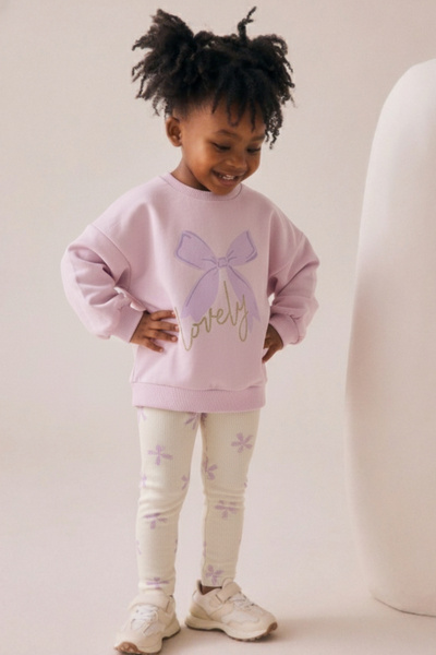 Minipodyum Set din două piese colanți imprimați pentru fete