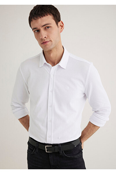 Mavi Beyaz Gömlek Slim Fit / Dar Kesim 0211583-620