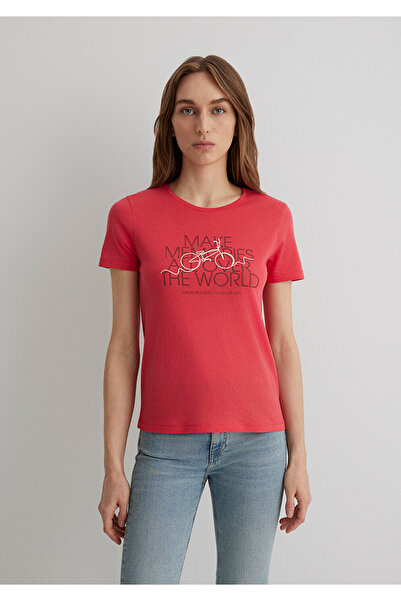 Mavi Bicycle Printed Red T-Shirt Slim Fit / Slim Fit 1613190 -71083