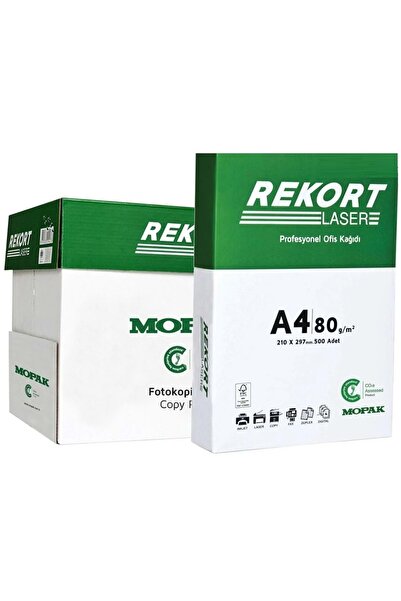 Mopak Rekort A4 80GR/M2 Fotokopi Kağıdı 2500 Adet (5PK*500) 1 Koli