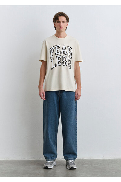 Mavi Fearless εμπριμέ εκρού μπλουζάκι Loose Fit / Loose Relaxed Fit 0612475 -70055