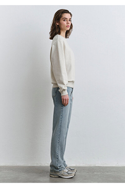 Mavi Patch Logo Crew Neck Μπεζ φούτερ 1S10296-85438