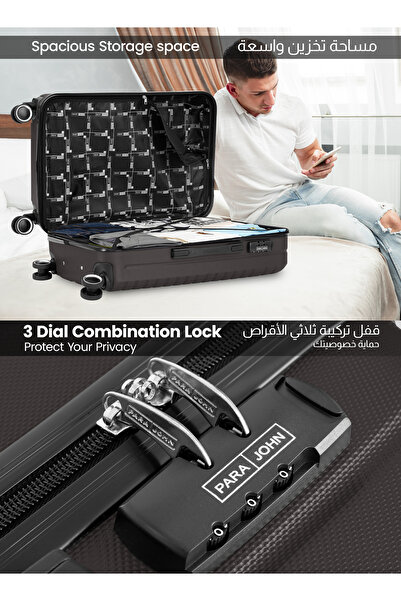 PARAJOHN Spiral 20-Inch Cabin-Size (Small) ABS Hard Case Luggage Trolley Bag with 4 Spinner Wheels and Lock