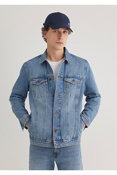 Mavi Drake Classic Denim Puslu Indigo Mavi Jean Ceket 010143-89136