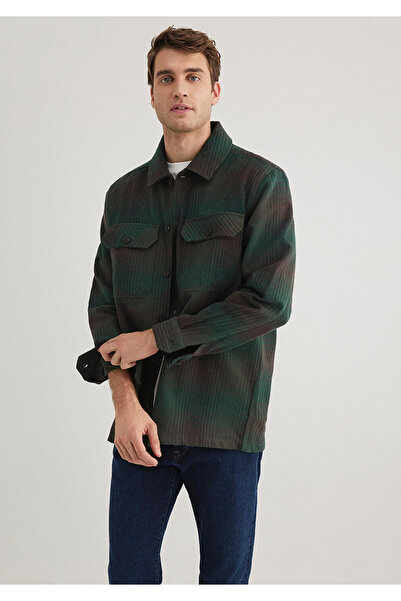 Mavi Зелена сорочка в клітинку, вільний крій / вільний крій 0211332-89070