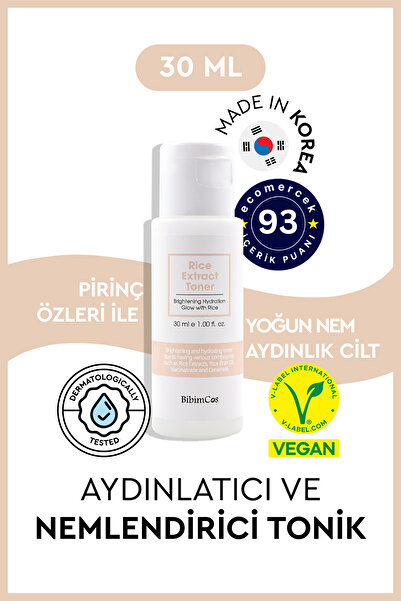 Bibimcos Rice Extract Toner 30ml Pirinç Özlü Tonik