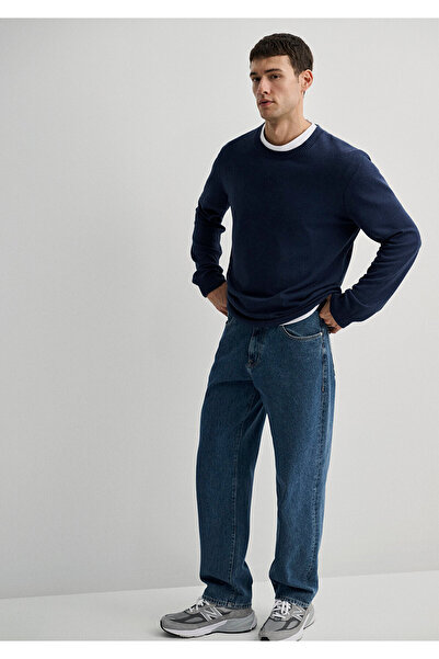 Mavi Kaşmir Karışımlı Lacivert Kazak Slim Fit / Dar Kesim 0710186-70497