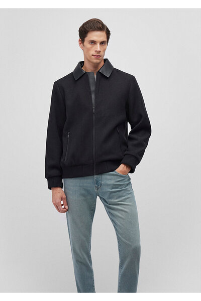 Mavi Yün Karışımlı Siyah Kaşe Ceket Regular Fit / Normal Kesim 0110453-900