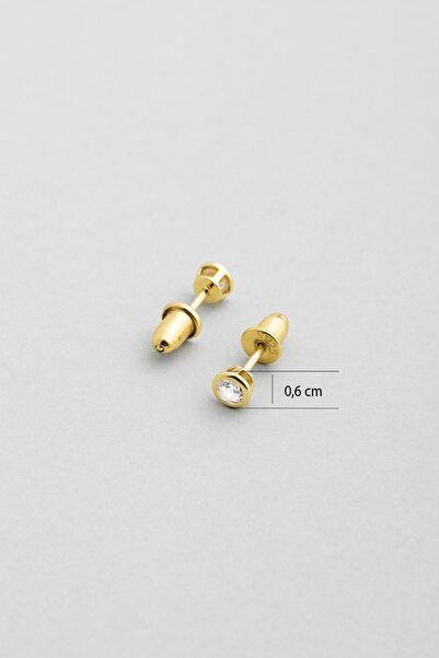 So CHIC... Tektaş 18 Ayar Sarı Altın Kaplama Gümüş Küpe