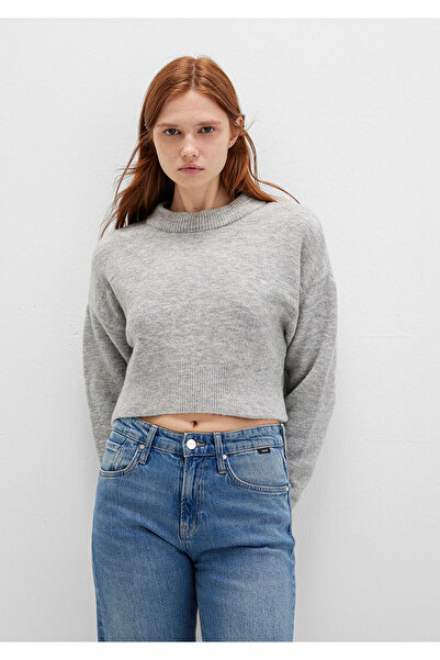 Mavi Gray Crew Neck Crop Sweater - Wool Blend, Short Cut 1710496 -83096