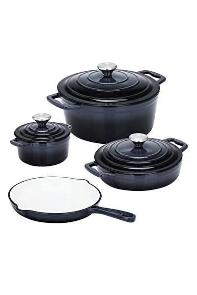 Carl Schmidt Sohn Enameled cast iron pot and pan set Xanten, 067465, 7 pieces, gray