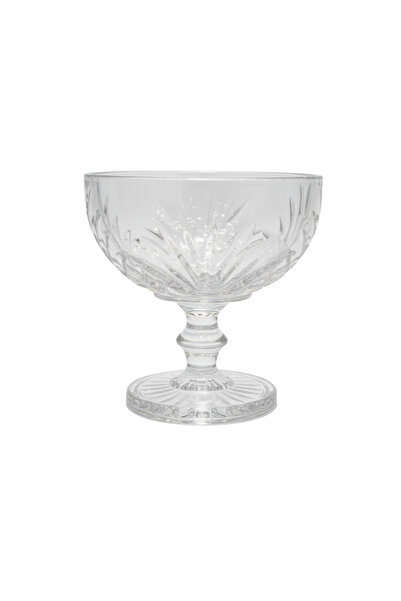 ALQANNAS 8-piece crystal glass yogurt dessert set with a fixed base