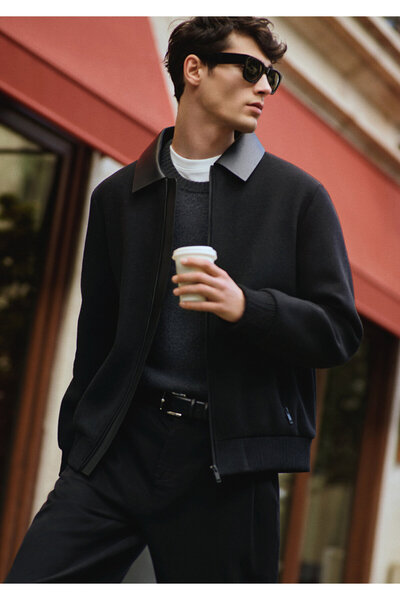 Mavi Yün Karışımlı Siyah Kaşe Ceket Regular Fit / Normal Kesim 0110453-900