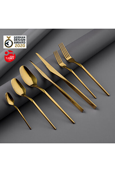 Jumbo 5100 Quartz Titanyum Gold 12 Kişilik 84 Parça Çatal Kaşık Bıçak Takımı