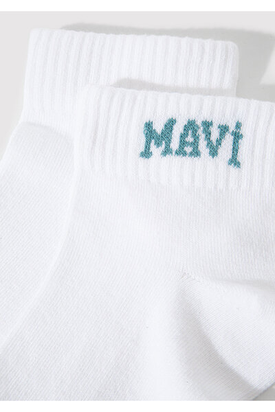 Mavi Weiße Booties-Socken mit Logo-Details - 1912785 -20843
