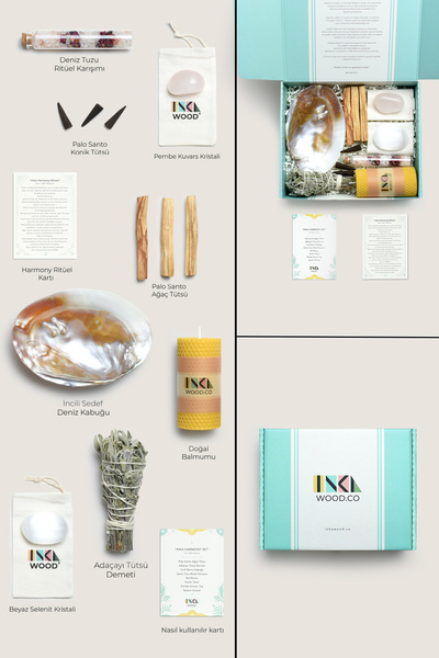 Inka Wood Co. Inka Harmony Ritüel Seti – Palo Santo, Adaçayı, Pembe Kuvars, S...