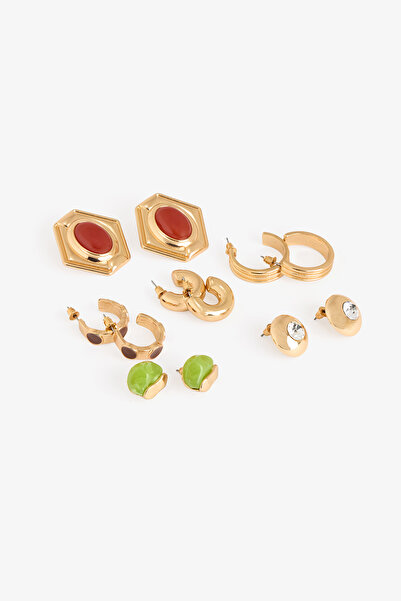 Penti Altın Rengi Laura 5'li Küpe Seti