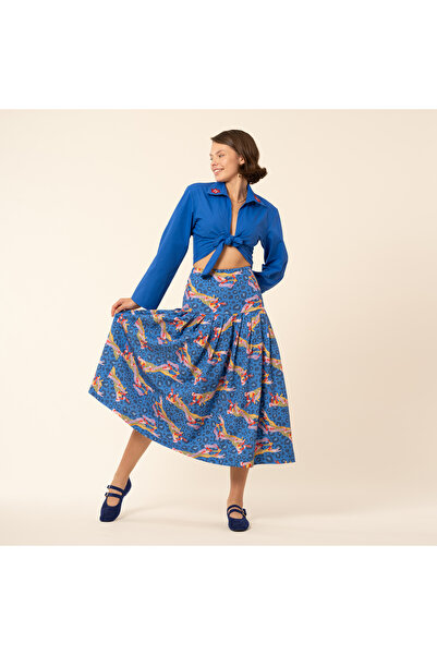 Zsa Zsa Zsu Protı Dijital Baskılı Etek - Lacivert