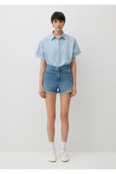 Mavi Cherry 90lar Gölgeli Indigo Mavisi Jean Şort 1410022-87070