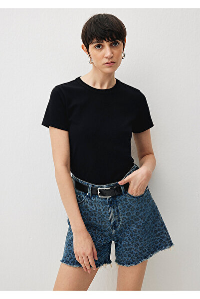 Mavi Millie 90s Indigo Leopar Desenli Jean Şort 1458988290