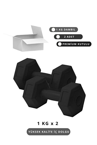 Elya Pilates 1 Kg x 2 Adet Renkli Dambıl Seti - Evde Egzersiz için İdeal