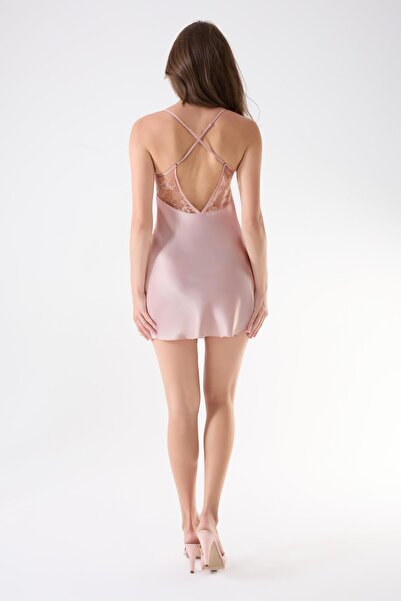 İmaj İmaj 210 Pudra Renk Saten Askılı Gecelik