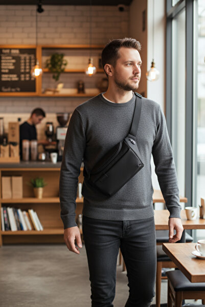 Arctic Hunter حقيبة الكتف والخصر والصدر حقيبة أنيقة خفيفة للغاية ومتعددة الأغ...