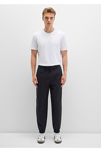 Mavi Beli Lastikli Siyah Jogger Pantolon 0010190-900