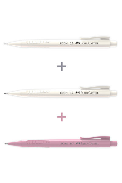 Faber Castell 3'lü Econ Versatil Mekanik Kalem,0.7, Ergonomik Tasarım (KARMA RENK GÖNDERİLİR)