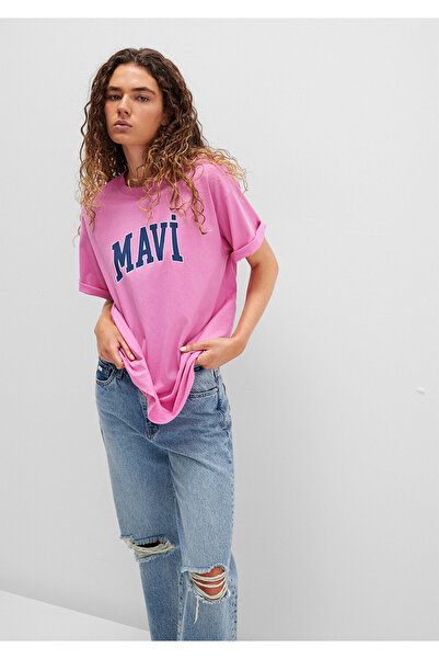 Mavi Rosa T-Shirt mit Logo-Print, Übergröße/Wide-Cut 1600843 -71033