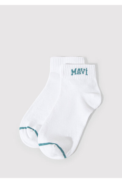Mavi Weiße Booties-Socken mit Logo-Details - 1912785 -20843