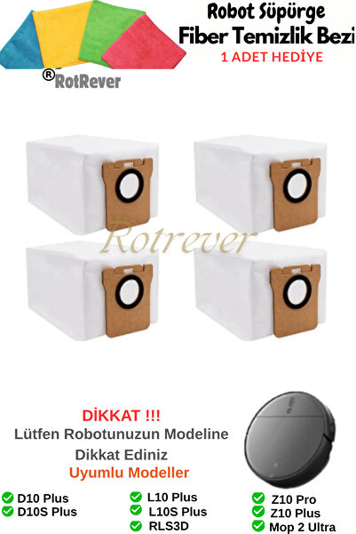 RotRever Xiaomi Mi Robot Vacuum Mop 2 ULTRA și Dreame Bot D10+Plus sac de pra...