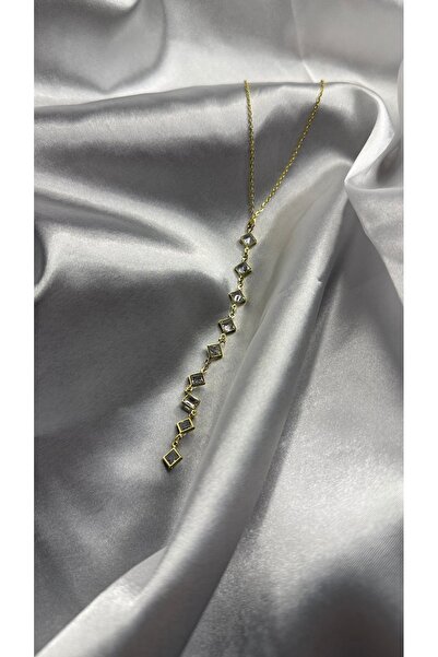 BUSİELLE JEWELRY قلادة طويلة بحجر هندسي