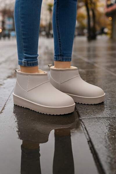 Moda Frato Γυναικείες μάλλινες μπότες βροχής SOFTWARM Αδιάβροχες μπότες χιονιού Κοντές μπότες με επένδυση από γούνα